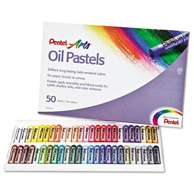 Pentel 45-color Oil Pastel Set With Carrying Case Assorted 50/set