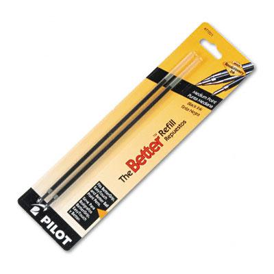 Pilot Refill For Medium Stick Ballpoint Pens Black Ink 2-pack