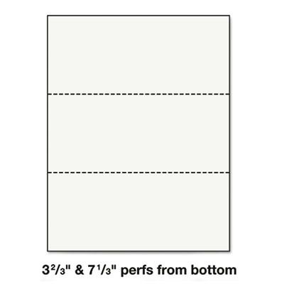 Printworks Professional Perforated 3-2/3" & 7-1/3" Bottom 8-1/2" X 11" 24lb 500-sheets Paper