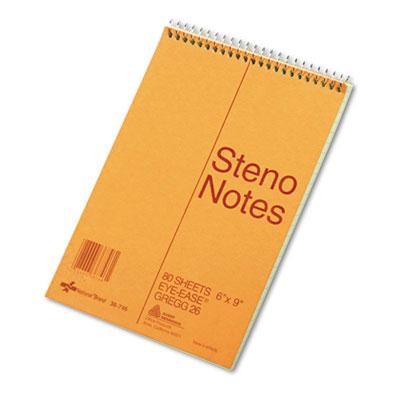 National Brand 6" X 9" 80-sheet Gregg Rule Steno Notepad Green Paper