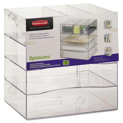 Rubbermaid Optimizers Four-way Organizer With Drawers Clear
