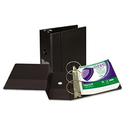 Samsill 5" Capacity 8-1/2" X 11" Round Ring Clean Touch Non-view Binder Black