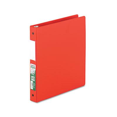 Samsill 1" Capacity 8-1/2" X 11" Round Ring Clean Touch Non-view Binder Red