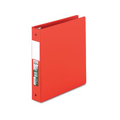 Samsill 1-1/2" Capacity 8-1/2" X 11" Round Ring Clean Touch Non-view Binder Red