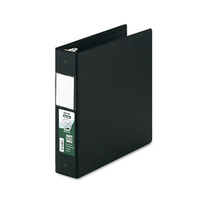 Samsill 2" Capacity 8-1/2" X 11" Round Ring Clean Touch Non-view Binder Black