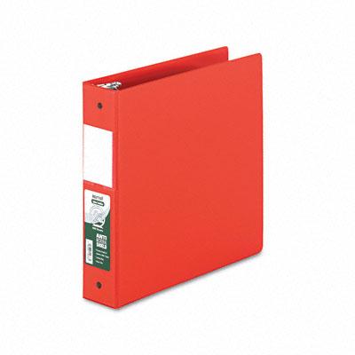 Samsill 2" Capacity 8-1/2" X 11" Round Ring Clean Touch Non-view Binder Red