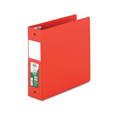 Samsill 3" Capacity 8-1/2" X 11" Round Ring Clean Touch Non-view Binder Red
