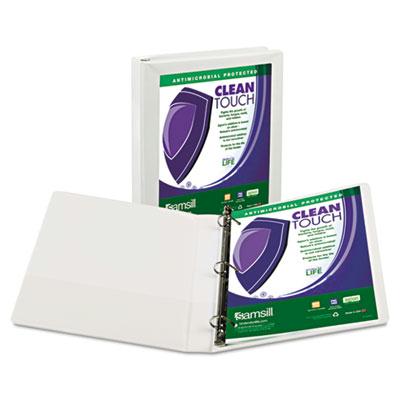 Samsill 1" Capacity 8-1/2" X 11" Locking Straight-d Ring Clean Touch View Binder White