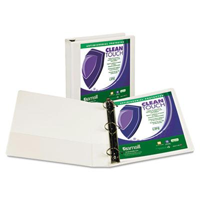 Samsill 1-1/2" Capacity 8-1/2" X 11" Locking Straight-d Ring Clean Touch View Binder White