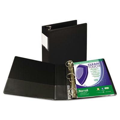 Samsill 3" Capacity 8-1/2" X 11" Straight Ring Clean Touch Non-view Binder Black