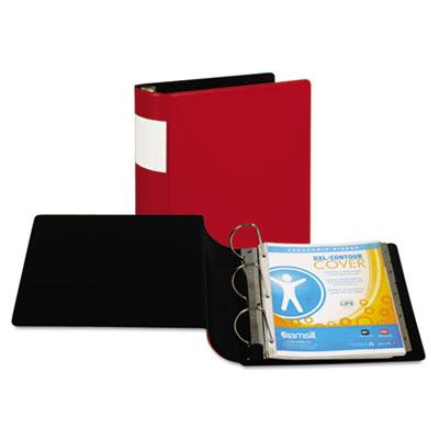 Samsill 4" Capacity 8-1/2" X 11" Straight Ring With Label Holder Non-view Binder Red