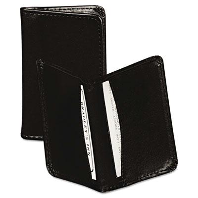 Samsill Regal Leather Business Card Wallet Holds 25 2" X 3 1/2" Cards Black