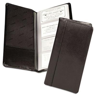 Samsill Regal Leather Business Card Binder Holds 96 2" X 3 1/2" Cards Black