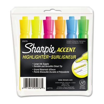 Sharpie Accent Tank Style Chisel Tip Highlighter Assorted 6-pack