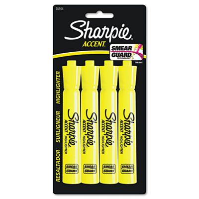 Sharpie Accent Tank Style Chisel Tip Highlighter Yellow 4-pack