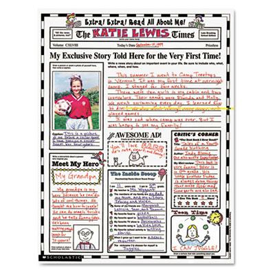 Scholastic Extra Extra Read All About Me 17" X 22" Instant Personal Poster Sets 30/pack
