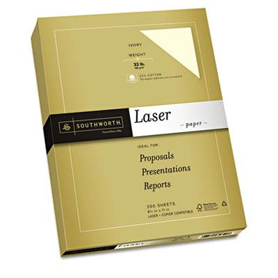 Southworth 25% Cotton 8-1/2" X 11" 32lb 300-sheets Ivory Premium Laser Paper