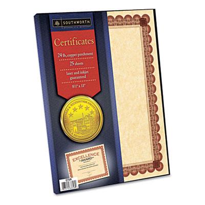 Southworth 8-1/2" X 11" 24lb 25-sheets Copper Parchment Certificates