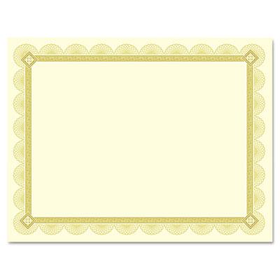Southworth 8-1/2" X 11" 66lb 15-sheets Spiro Gold Foil Border Parchment Certificates
