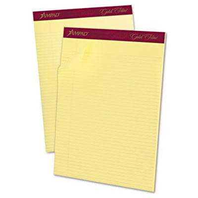 Ampad Gold Fibre 8-1/2" X 11-3/4" 50-sheet 12-pack Legal Rule Notepad Canary Paper