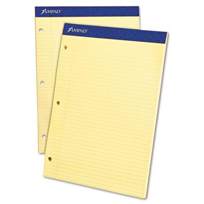 Ampad 8-1/2" X 11-3/4" 100-sheet College Rule Double Sheet Pad Canary Paper