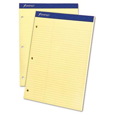 Ampad 8-1/2" X 11-3/4" 100-sheet Law Rule Double Sheet Pad Canary Paper
