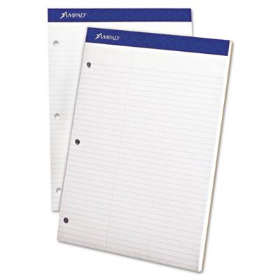 Ampad 8-1/2" X 11-3/4" 100-sheet Law Rule Double Sheet Pad White Paper