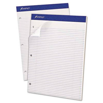 Ampad 8-1/2" X 11-3/4" 100-sheet Narrow Rule Double Sheet Pad White Paper