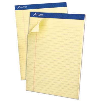 Ampad 8-1/2" X 11-3/4" 50-sheet 12-pack Legal Rule Pastel Pads Canary Paper