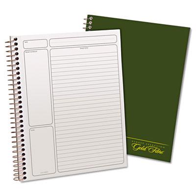 Ampad 7-1/4" X 9-1/2" 84-sheet Legal Rule Gold Fibre Wirebound Notebook Green Cover