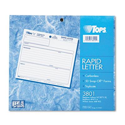 Tops 7" X 8-1/2" 3-part Snap-off Message Memos Form 50-forms