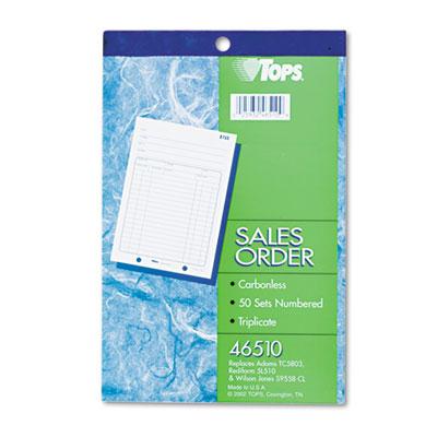 Tops 5-9/16" X 7-15/16" 50-page 3-part Sales Order Book