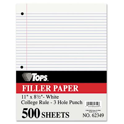 Tops 8-1/2" X 11" 500-sheets College Rule Filler Paper