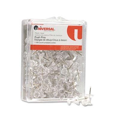 Universal 1/4" Head Plastic Clear Push Pins 100/pack