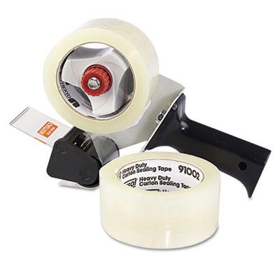 Universal One Heavy-duty Carton Sealing Tape With Pistol Grip Dispenser Clear 2-pack 3" Core