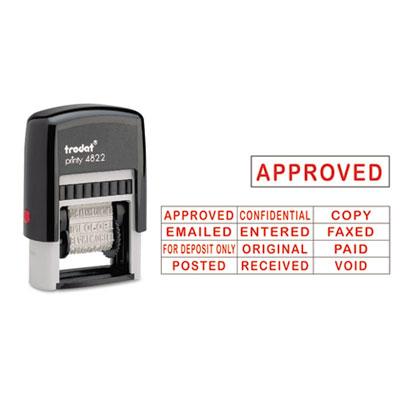 Trodat Self-inking 12-message Stamp 1-1/4" X 3/8" Red Ink