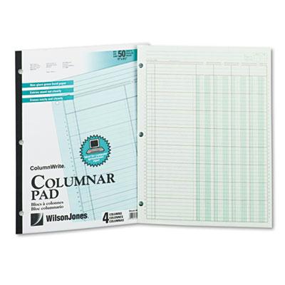 Wilson Jones 8-1/2" X 11" 50-page Side-bound Accounting Pad Four 8-column