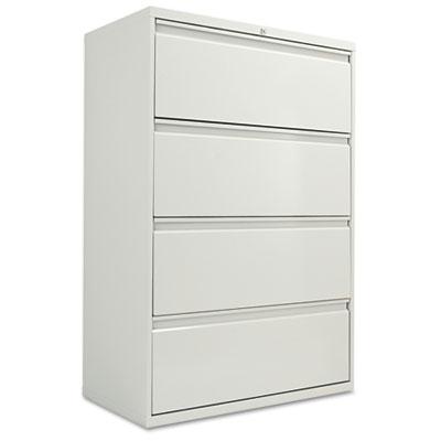 Alera Lf3654lg 4-drawer 36" Wide Lateral File Cabinet Letter & Legal Size Light Gray