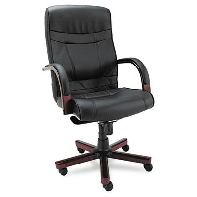 Alera Madaris Ma41ls10m Knee-tilt Leather Wood High-back Office Chair