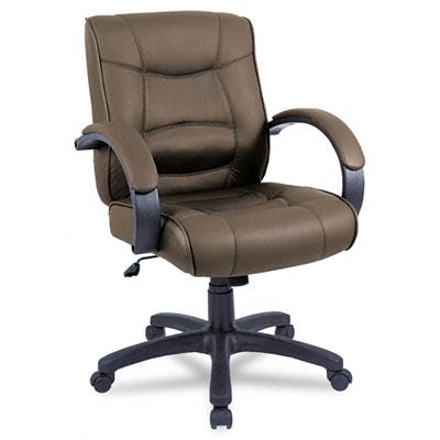 Alera Strada Sr42ls Leather Mid-back Executive Office Chair Brown