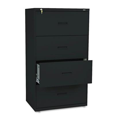 Basyx 434lp 4-drawer 30" Wide Lateral File Cabinet Letter & Legal Size Black