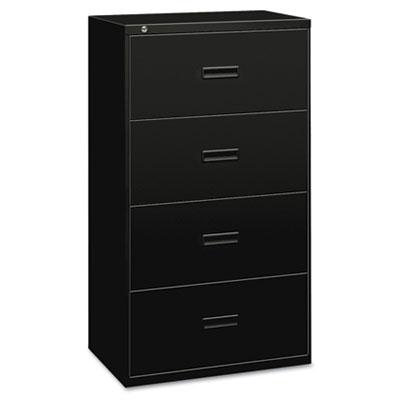 Basyx 484lp 4-drawer 36" Wide Lateral File Cabinet Letter & Legal Size Black
