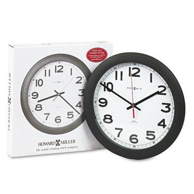 Howard Miller 12.3" Norcross Auto Daylight-savings Wall Clock Black