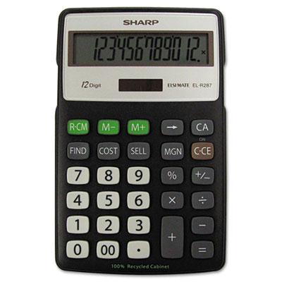 Sharp El-r287bbk Recycled 12-digit Semi-desk Display Calculator With Kickstand