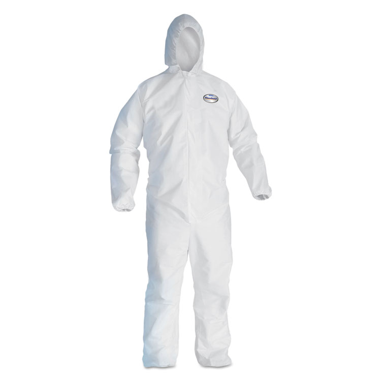 Kleenguard A40 Elastic-cuff & Ankle Hooded Coveralls White Large 25/pack