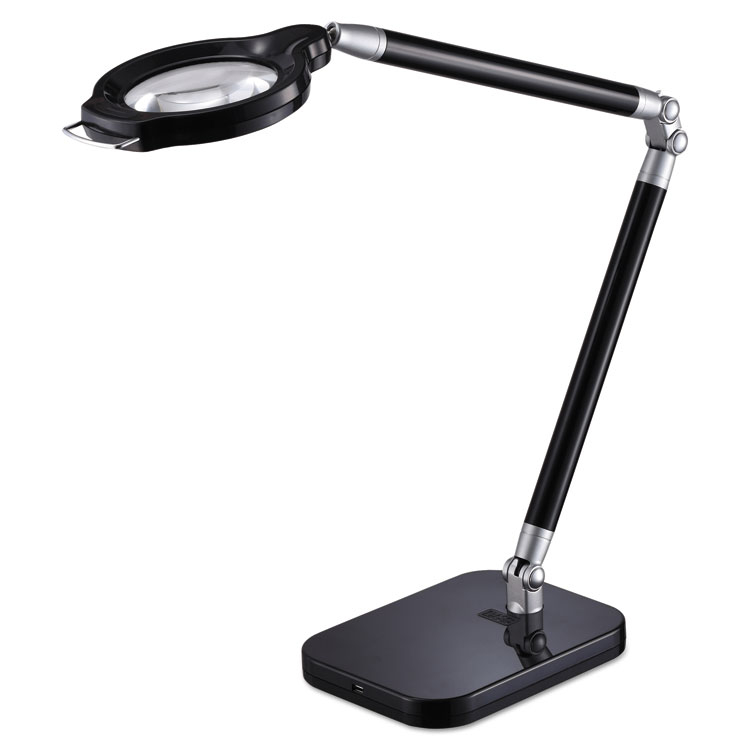 Black & Decker PureOptics Summit Zoom 29" H Architect Magnifier LED Desk Lamp Black