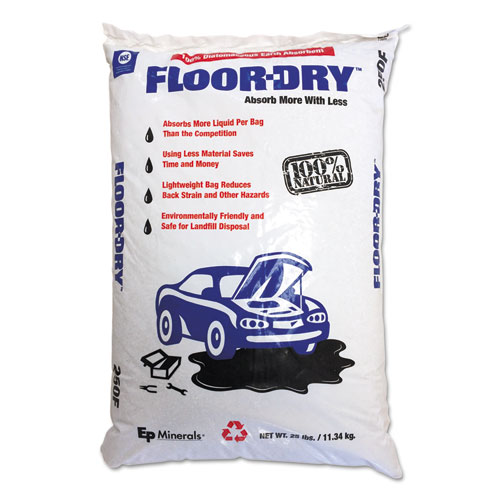 Floor-dry De 25 Lbs. Premium Oil Absorbent 19" W X 13.5" D X 31" L White