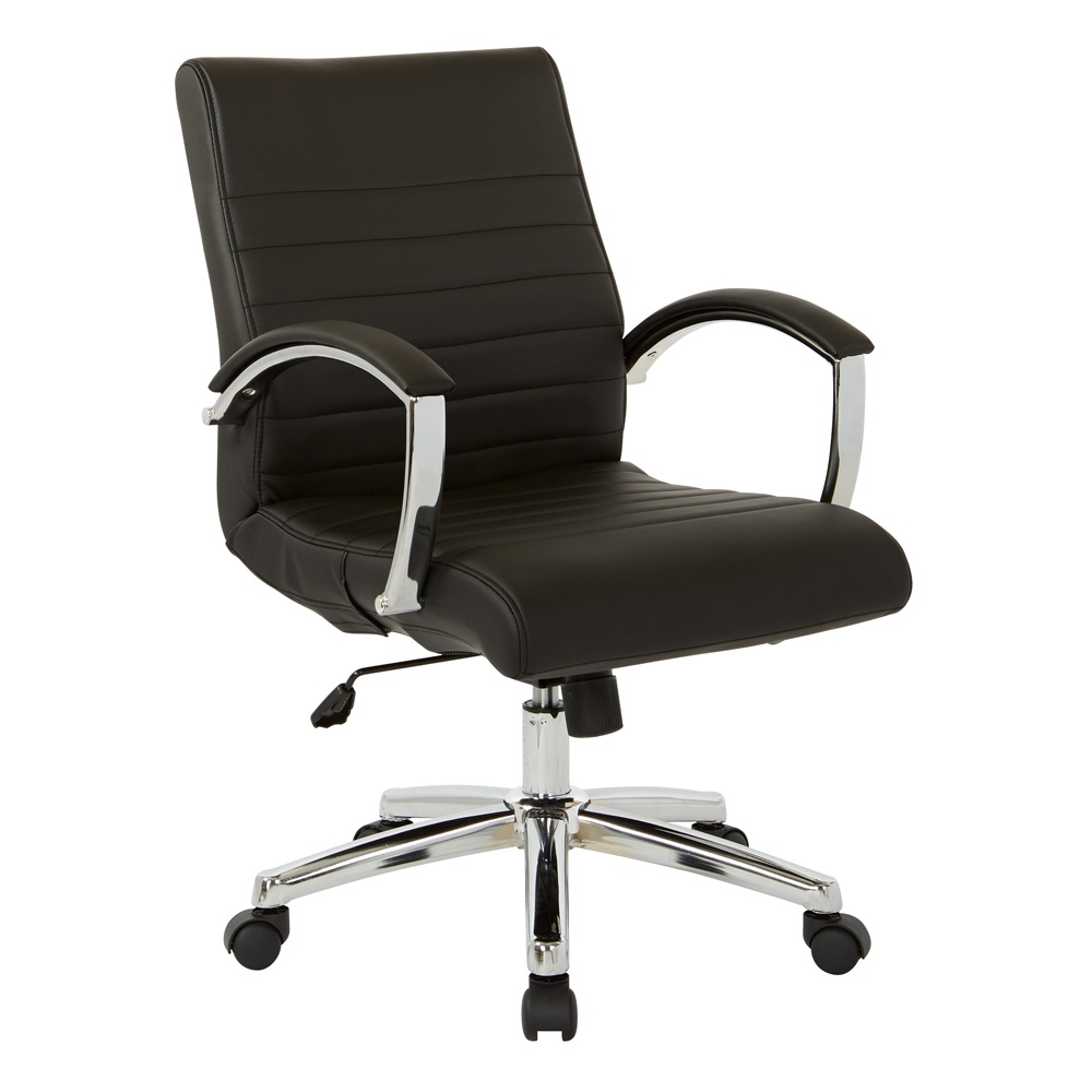 Office Star Work Smart Faux Leather Low-back Executive Office Chair