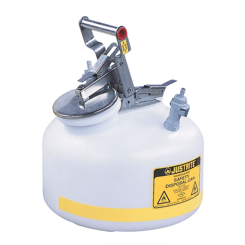 Justrite Pp12752 Polyethylene 2 Gallon Disposal Safety Can 3/8" Poly Fitting