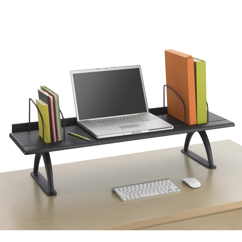 Safco 42" W X 8-1/4" H Desk Riser Black
